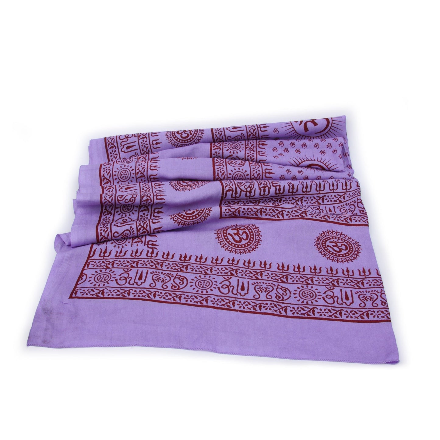 Meditation Yoga Prayer Shawl - Mantra Om - Purple Large - Tree Spirit Wellness