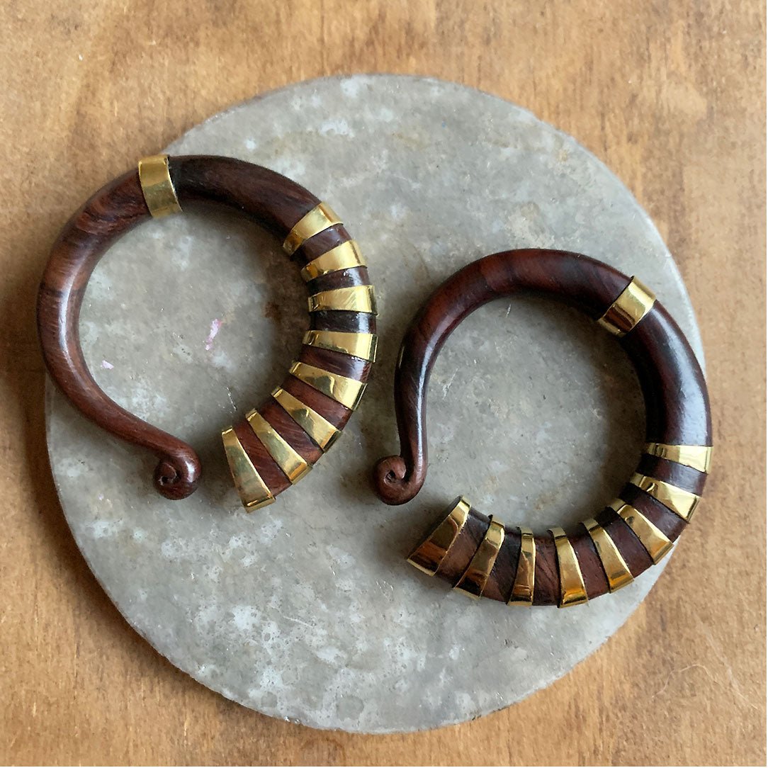 Nefertiti Hoops - Wood - Tree Spirit Wellness