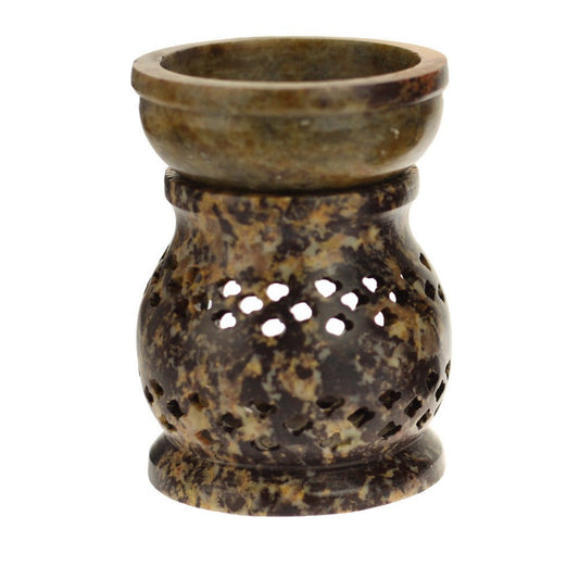 Oil Diffuser - Natural Soapstone Oil Burner Jali 3.25" - Tree Spirit Wellness