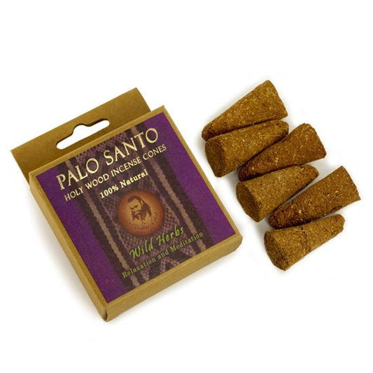 Palo Santo and Wild Herbs - Relaxation & Meditation - 6 Incense Cones - Tree Spirit Wellness