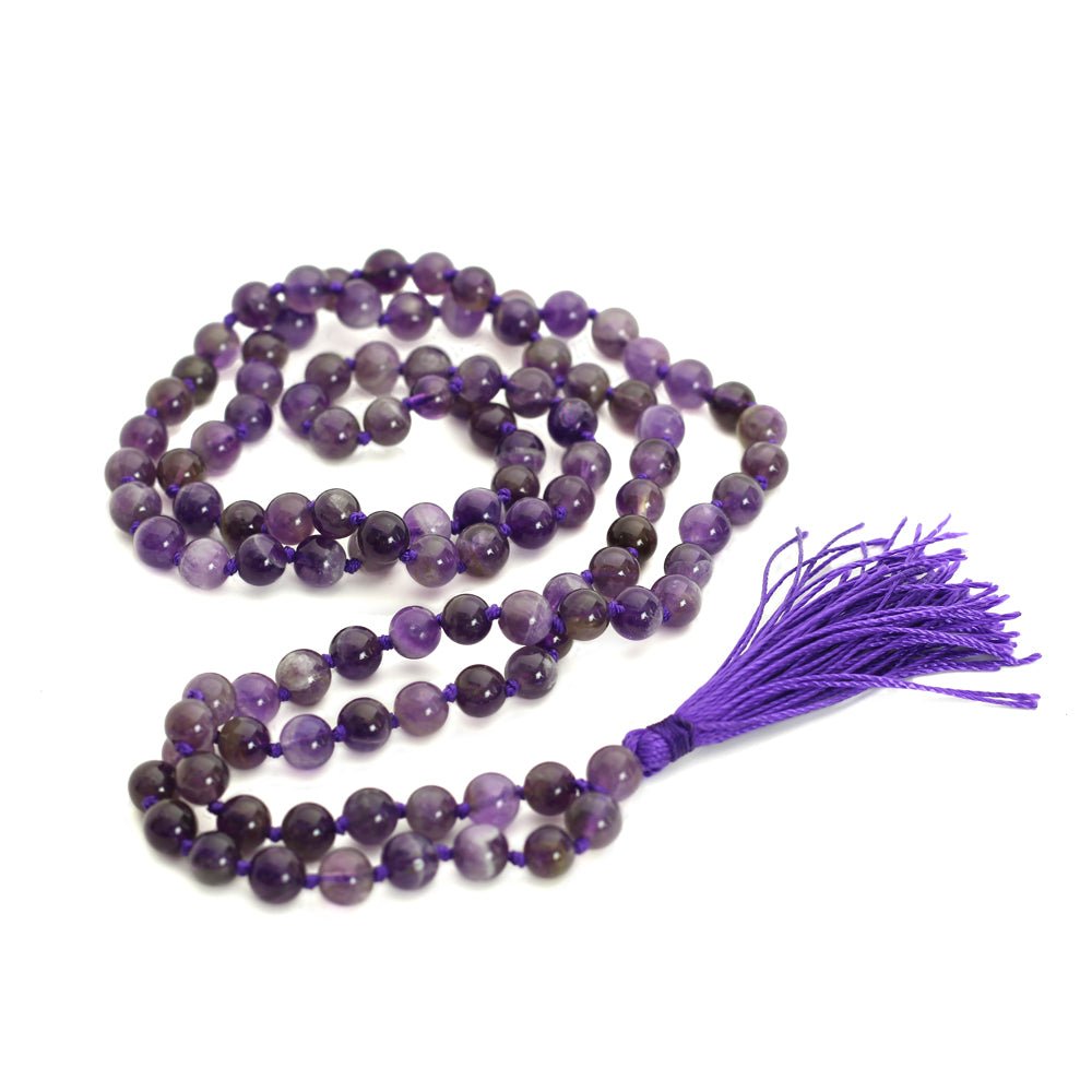 Prayer Mala Beads - Amethyst - 108 Prayer Beads - Tree Spirit Wellness