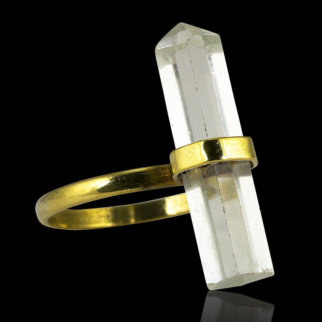 Quartz Crystal Ring - Brass - Tree Spirit Wellness