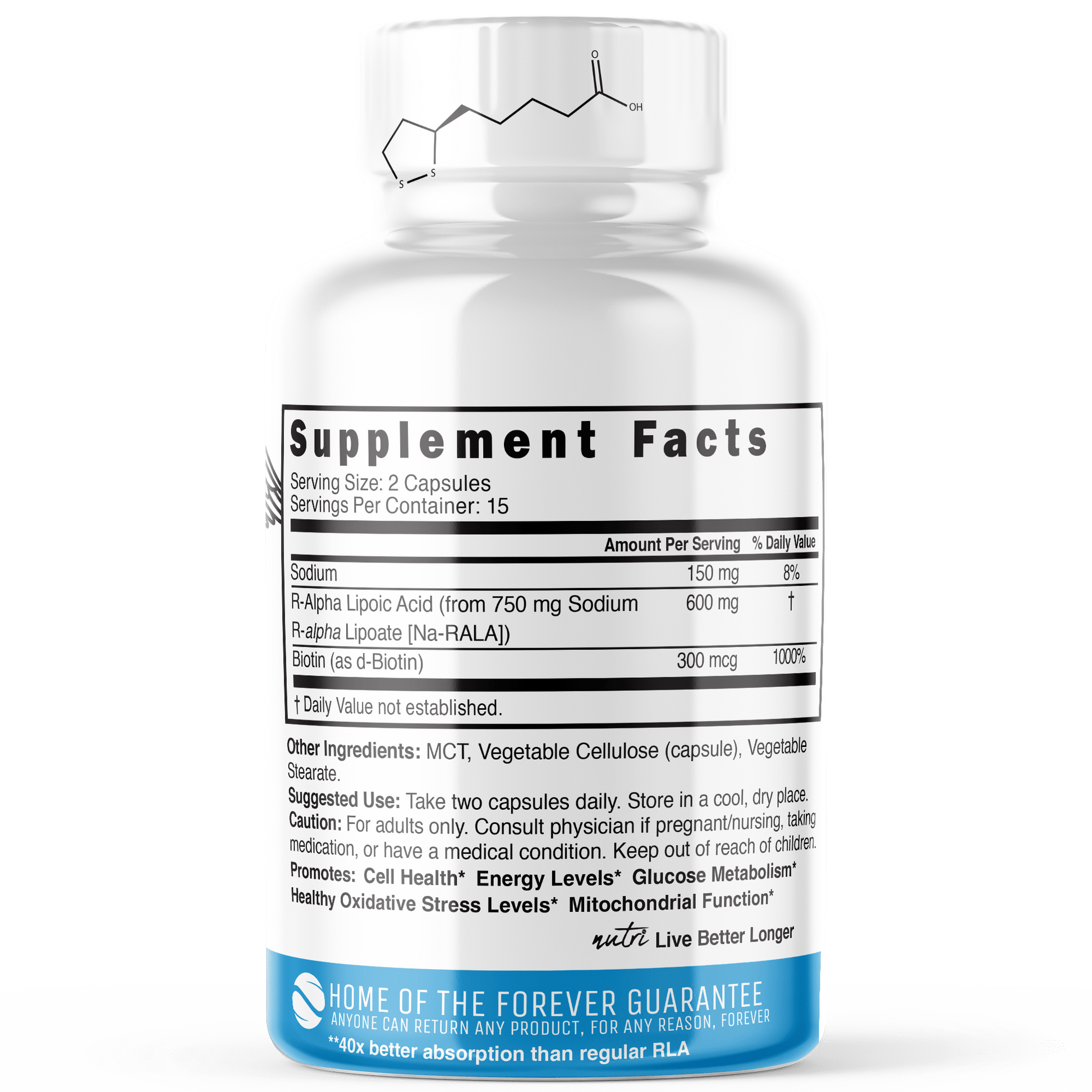 Nutri R-Alpha Lipoic Acid with Biotin ( Stabilized Active Form of ALA) - Tree Spirit Wellness