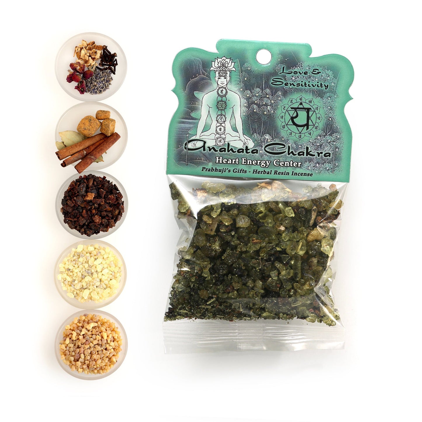 Resin Incense Heart Chakra Anahata - Love and Sensitivity - 1.2oz bag - Tree Spirit Wellness