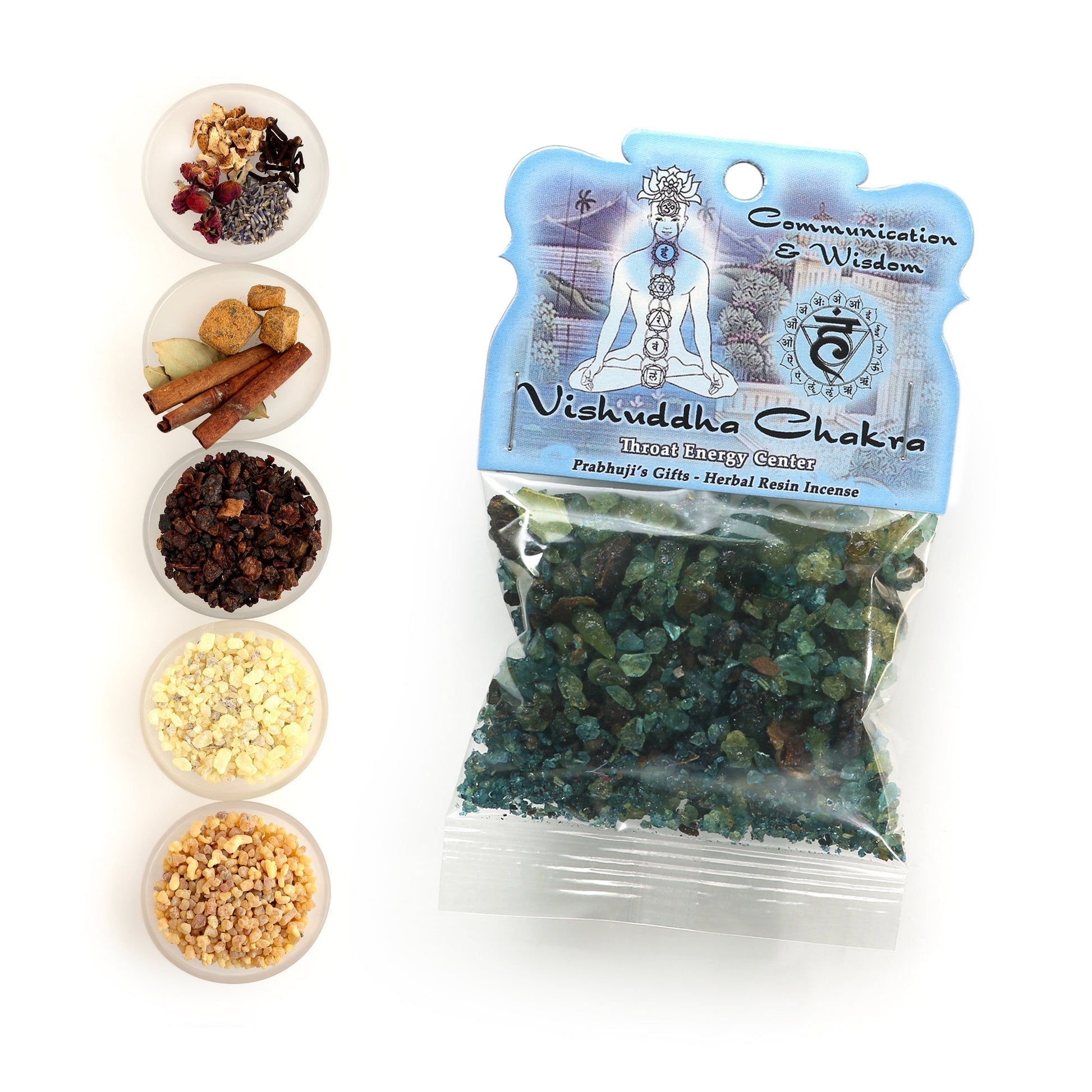 Resin Incense Throat Chakra Vishuddha - Communication and Responsibility - 1.2oz bag - Tree Spirit Wellness