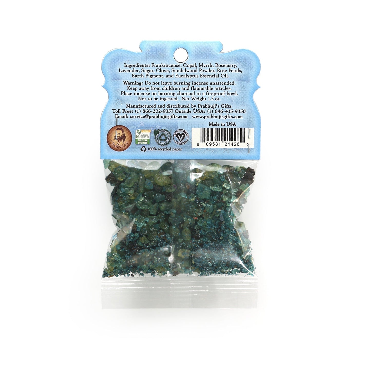 Resin Incense Throat Chakra Vishuddha - Communication and Responsibility - 1.2oz bag - Tree Spirit Wellness