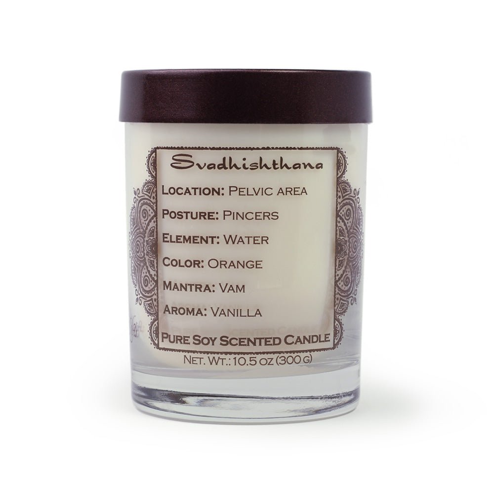 Soy Candle for Chakra Meditation Scented with Essential Oils | Sacral Chakra Svadhishthana | Vanilla | Sensuality and Creativity - 10.5oz - Tree Spirit Wellness