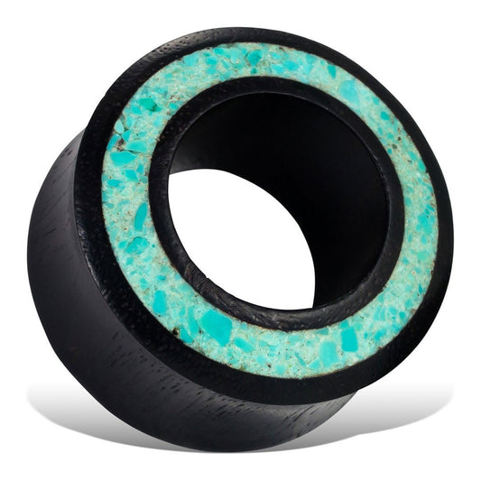 Turquoise Rim Tunnels - Wood - Tree Spirit Wellness