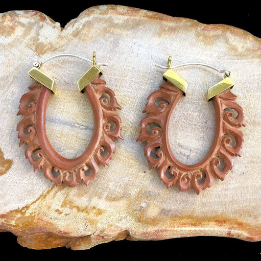 Waterfall Hoops - Wood - Tree Spirit Wellness