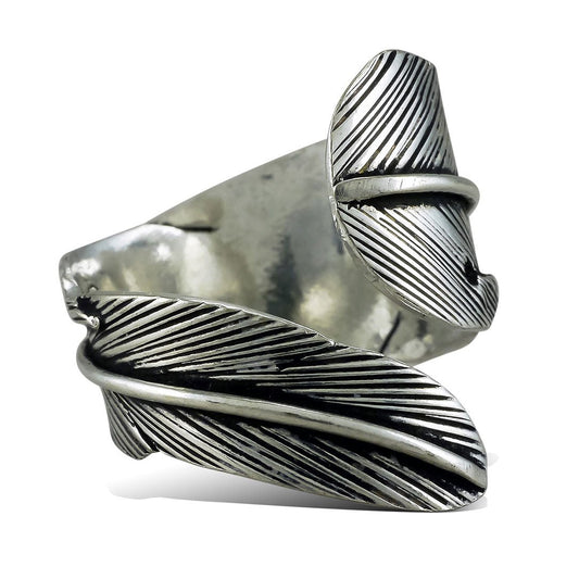 Wrapped Feather Ring - Silver - Tree Spirit Wellness